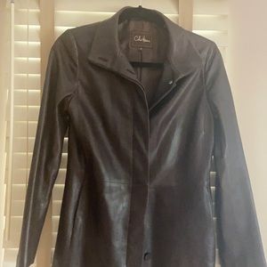 Cole Haan Leather Car Coat